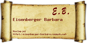 Eisenberger Barbara névjegykártya